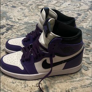 Nike Air Jordan 1 Retro High Court Purple White Size 8.5